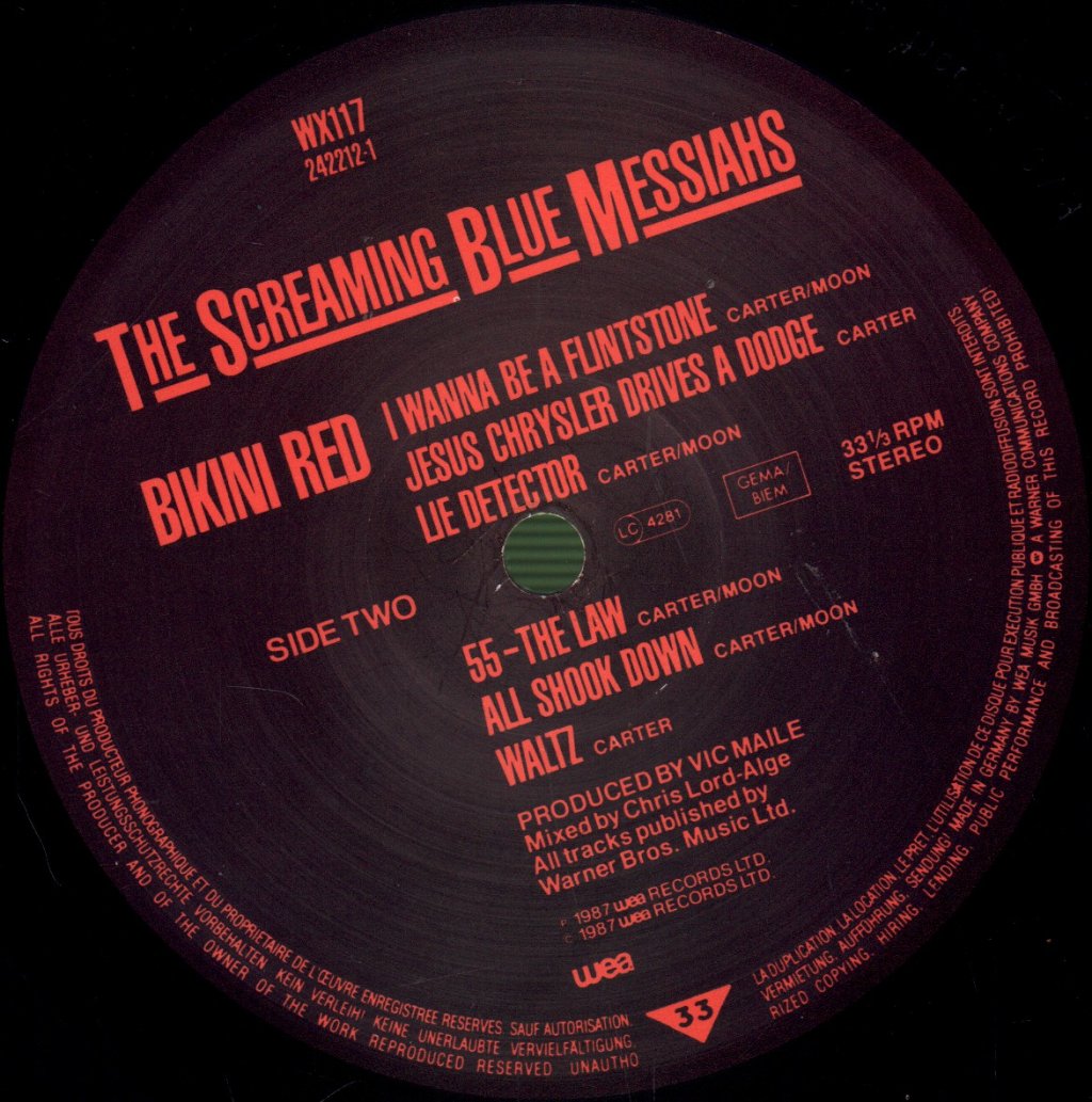 Screaming Blue Messiahs - Bikini Red - Lp