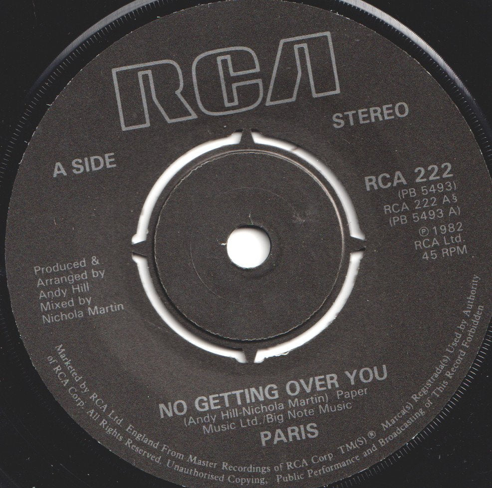 Paris (80'S Group) - No Getting Over You - 7 Inch