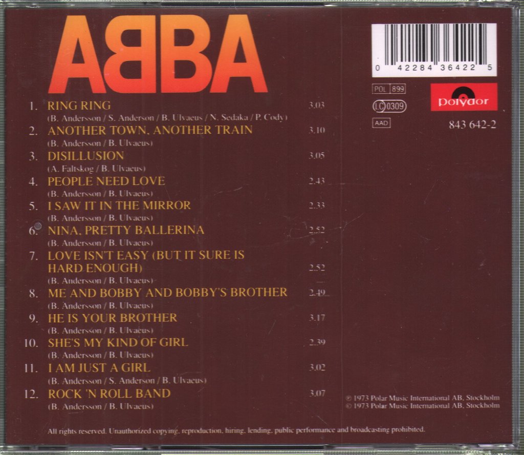 ABBA - Ring Ring - Cd