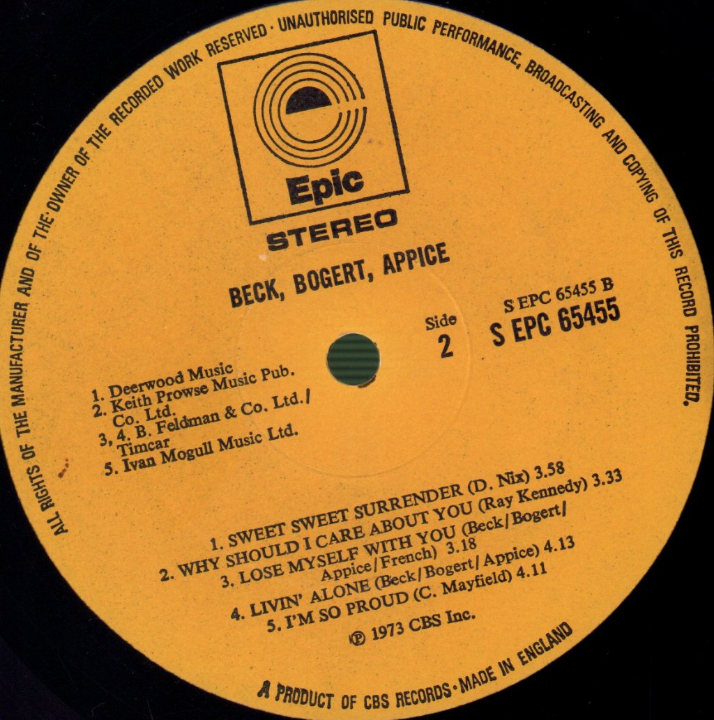 Beck Bogert And Appice - Beck Bogert And Appice - Lp