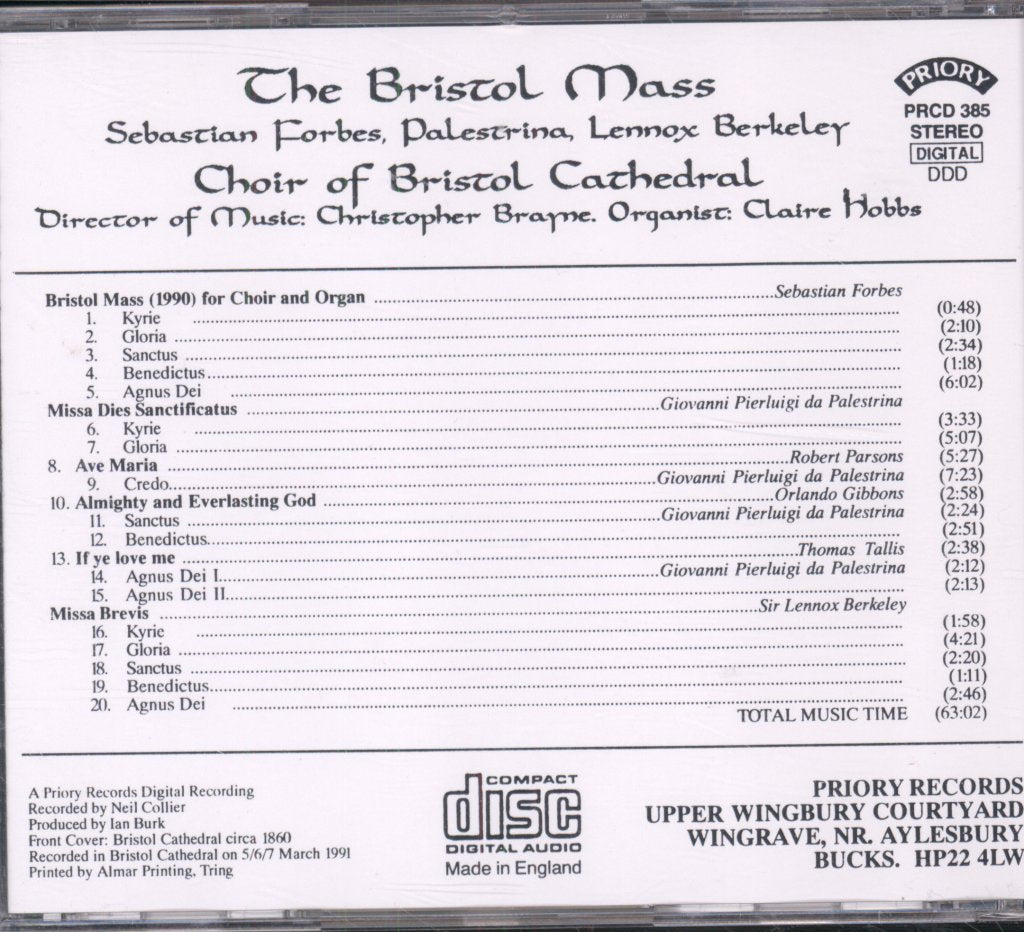 Bristol Cathedral Choir, Sebastian Forbes, Claire Hobbs - Thomas Tallis - Bristol Mass - Cd