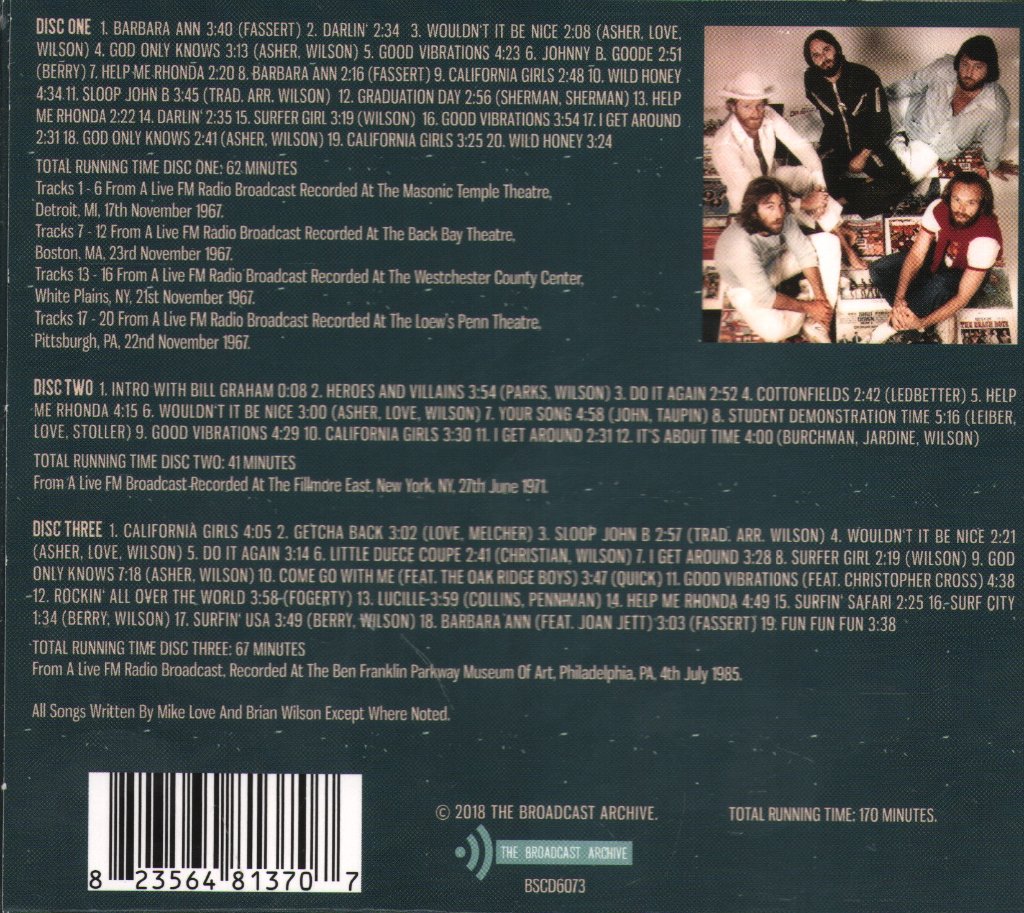 Beach Boys - Broadcast Archive: Classic Radio Transmissions From The 1960s - 1980s - Triple Cd