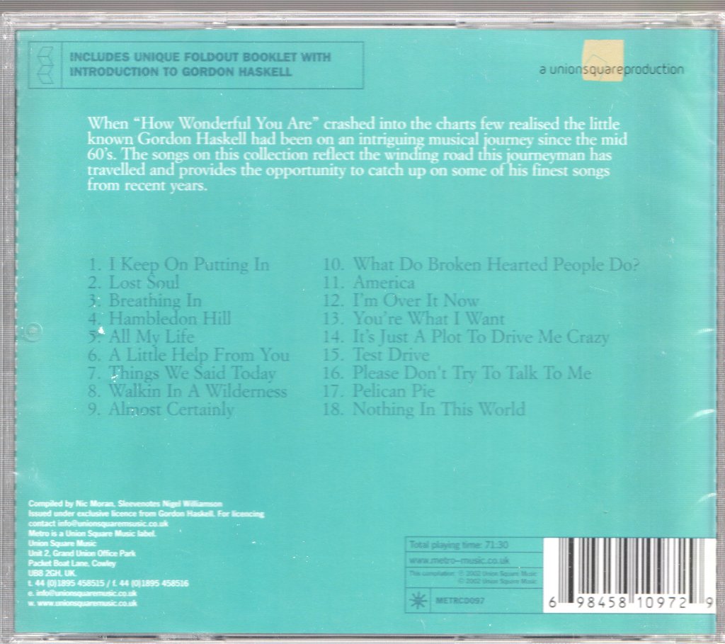 Gordon Haskell - Collection (18 Of His Finest Songs) - Cd