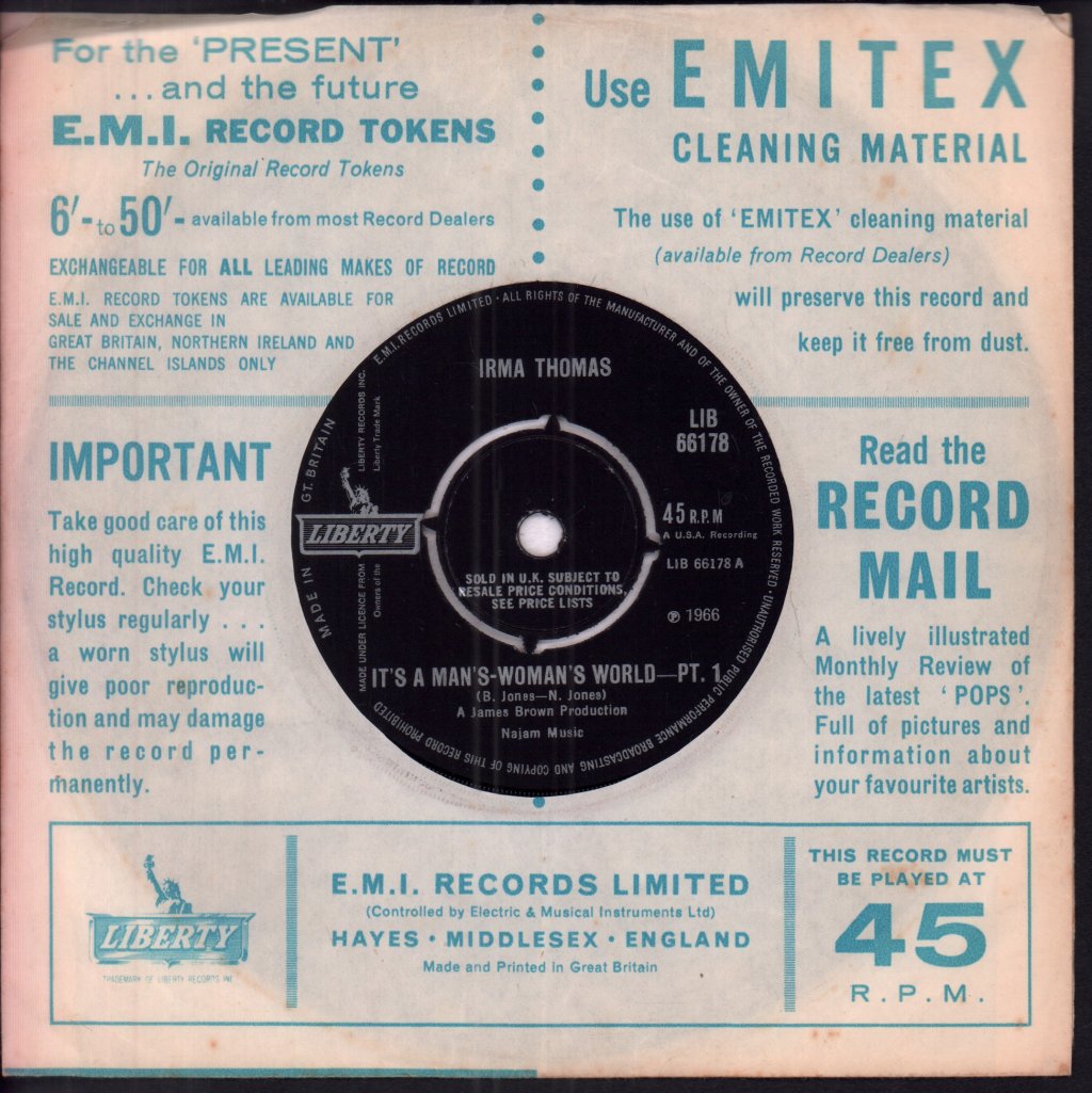 Irma Thomas - It's A Man's – Woman's World - 7 Inch