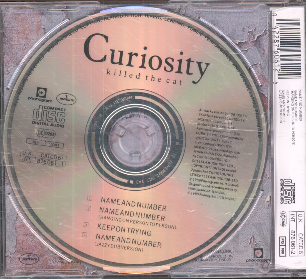 Curiosity Killed The Cat - Name And Number - Cd