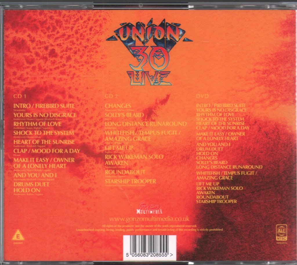 Yes - Union 30 Live - Centrum Worcester April 17th 1991 - Cd Set