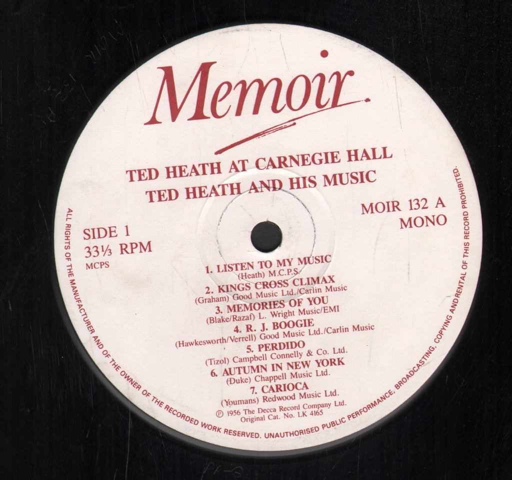 Ted Heath - Ted Heath At Carnegie Hall - Lp