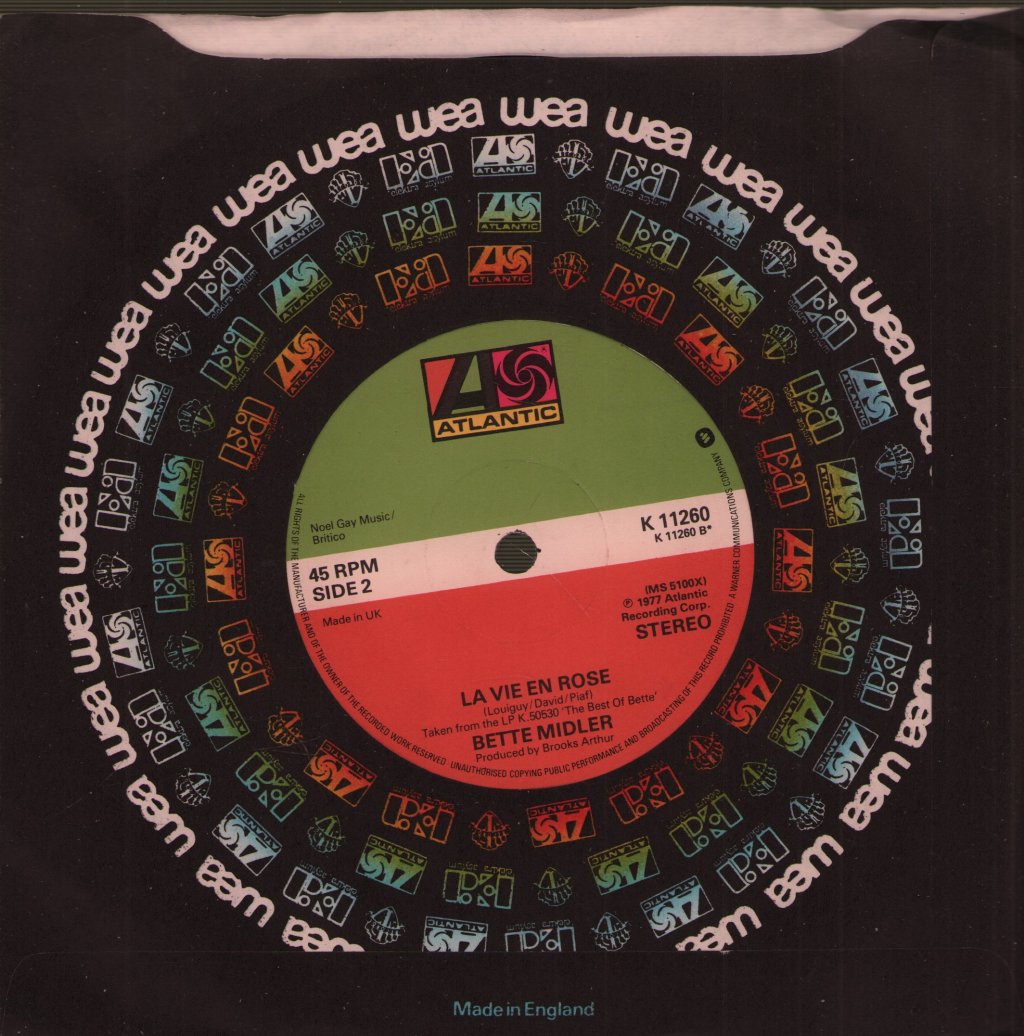 Bette Midler - Buckets Of Rain - 7 Inch