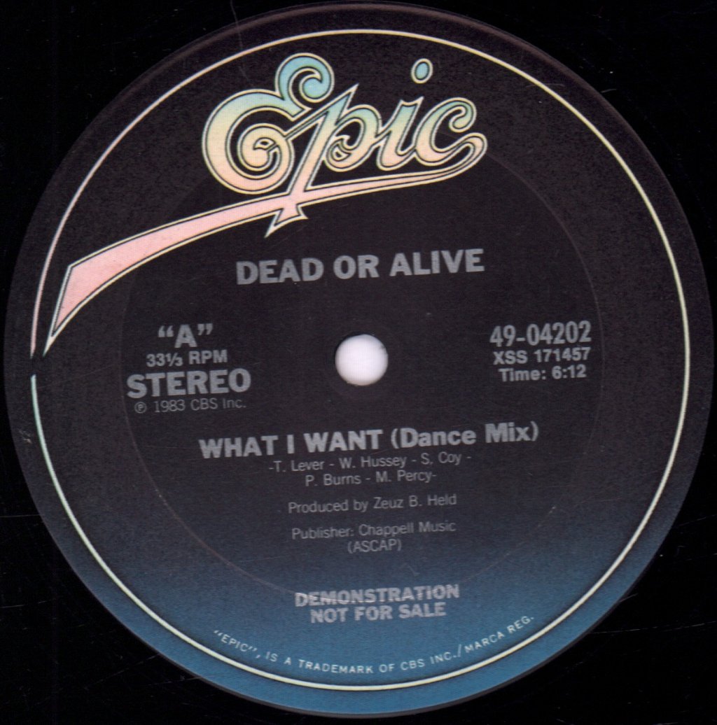 Dead Or Alive - What I Want - 12 Inch
