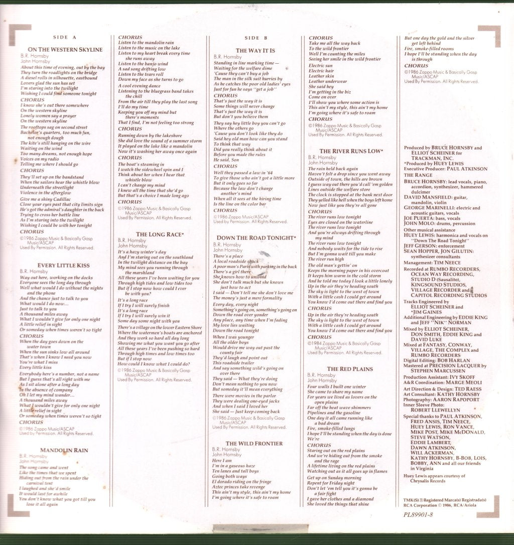 Bruce Hornsby And The Range - Way It Is - Lp