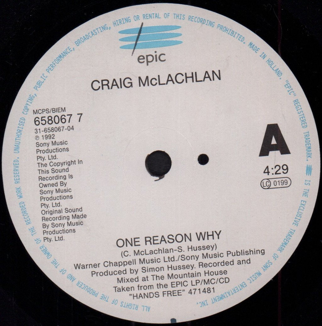 Craig Mclachlan - One Reason Why - 7 Inch
