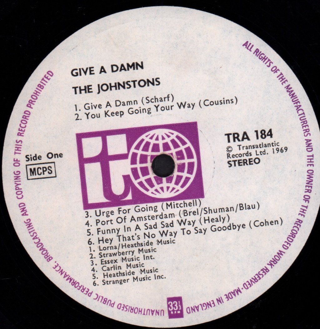 Johnstons - Give A Damn - Lp