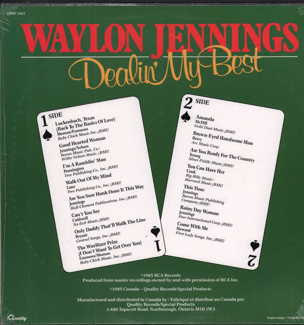 Waylon Jennings - Dealin' My Best - Lp