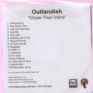 Outlandish - Closer Than Veins - Cdr