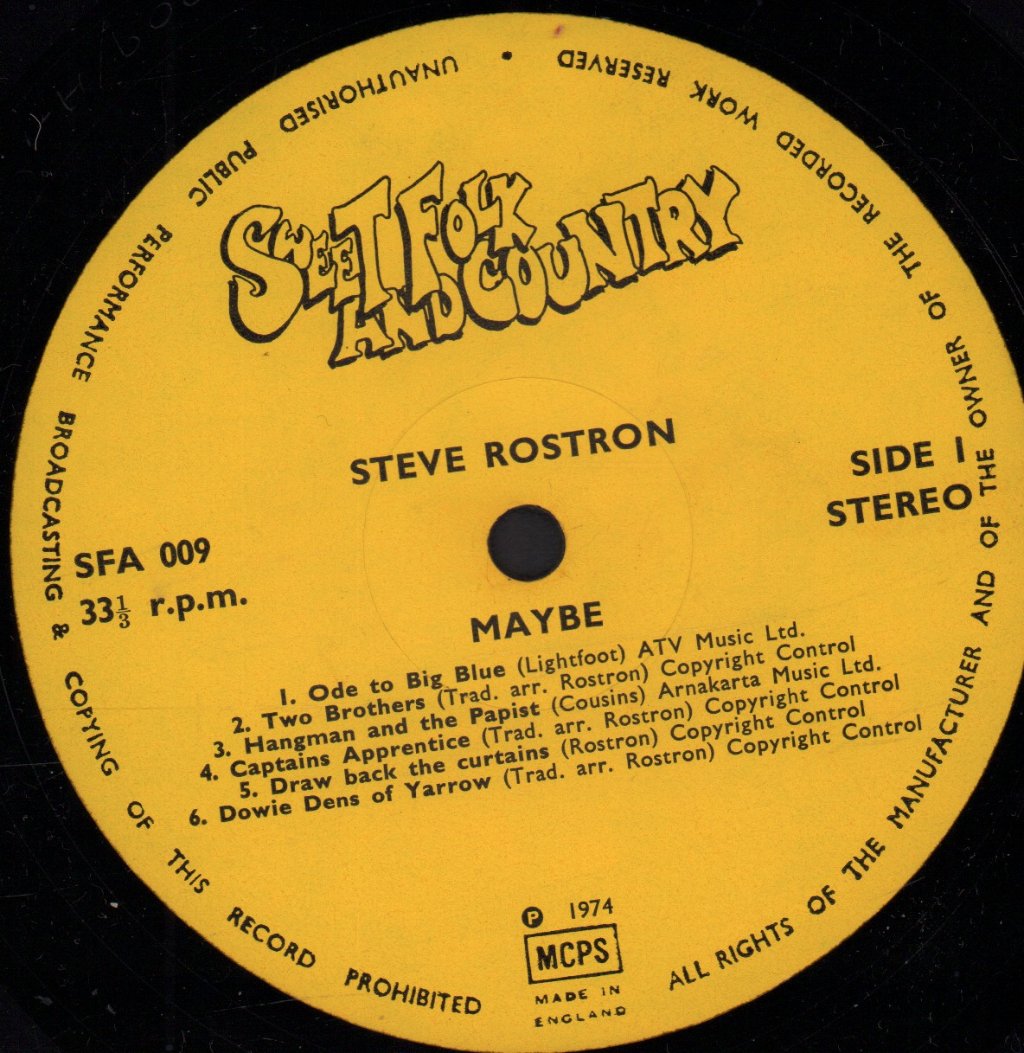 Steve Rostron - No Stranger's Face - Lp