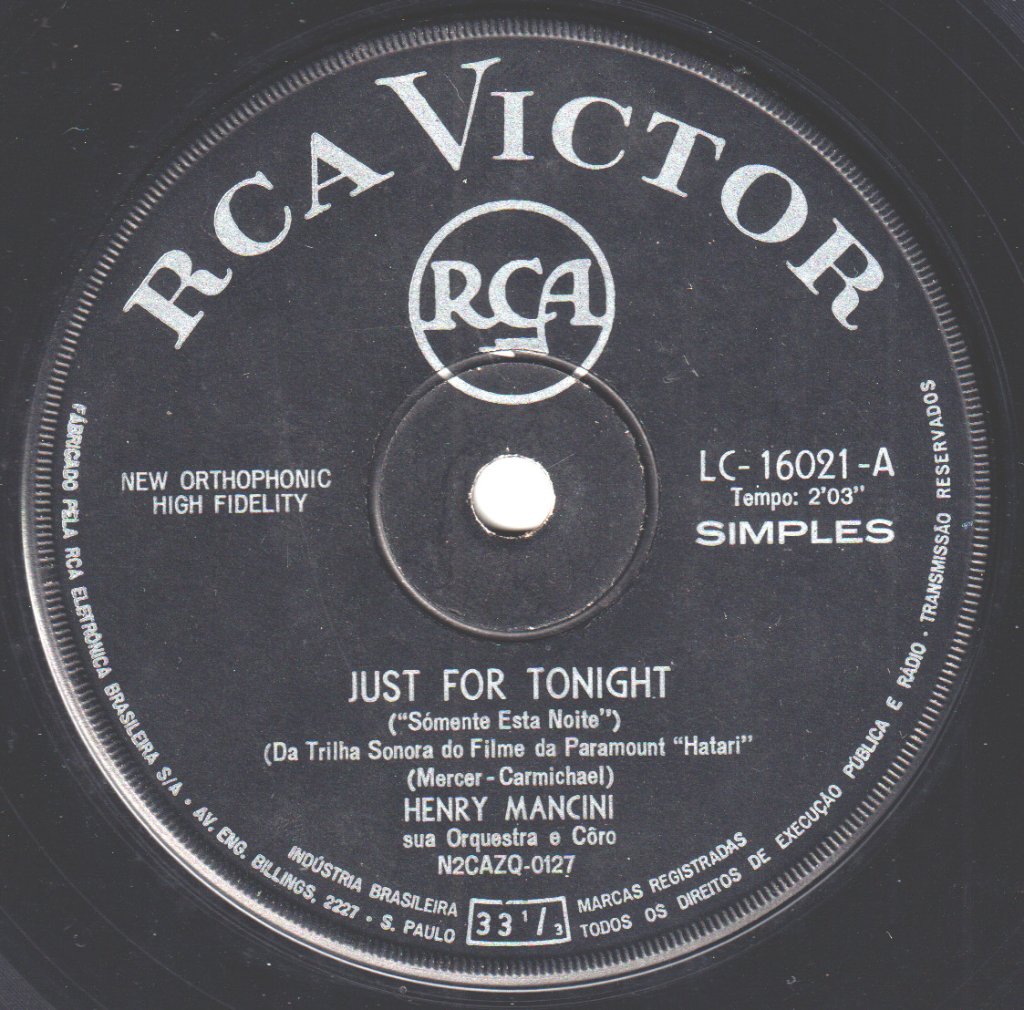 Henry Mancini - Just For Tonight - 7 Inch