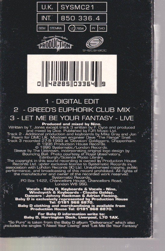 Baby D - So Pure - Cassette