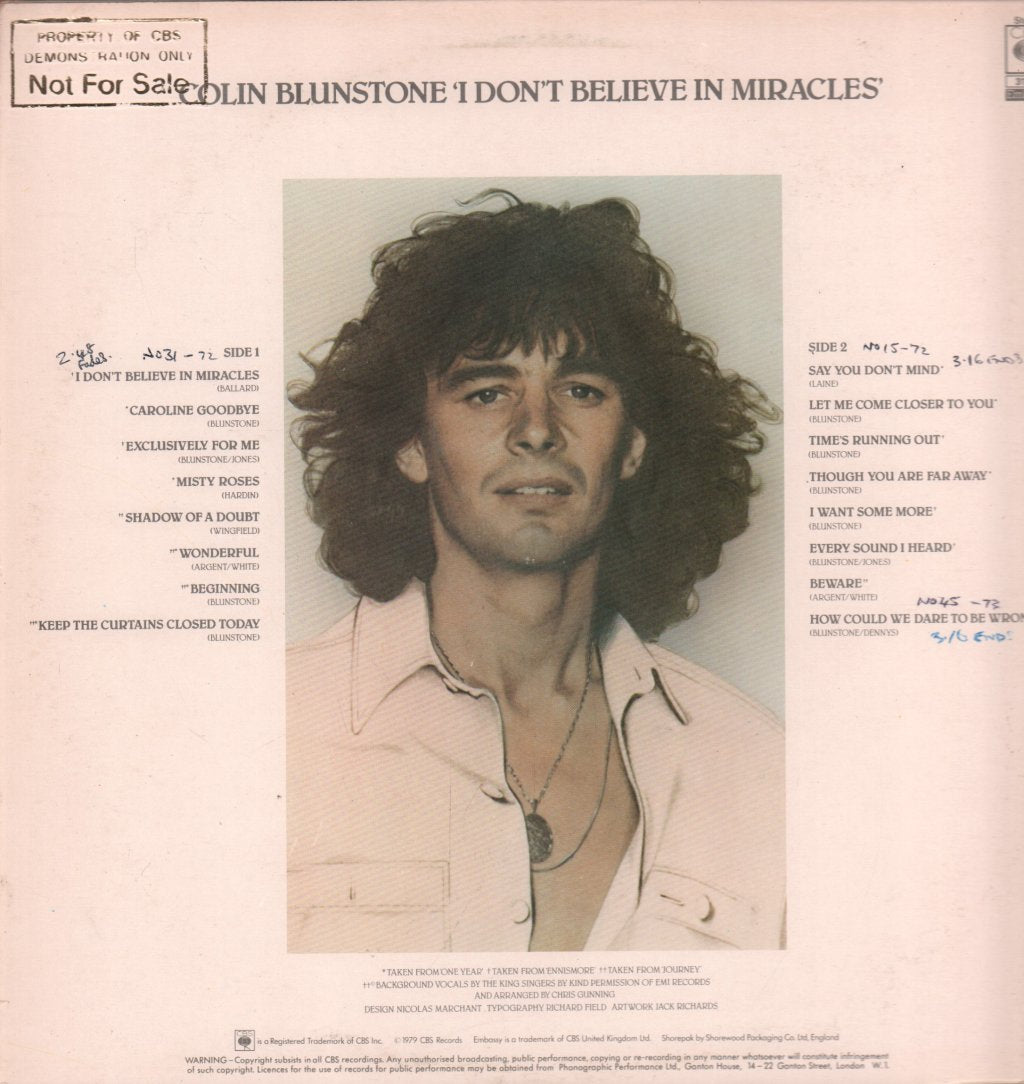 Colin Blunstone - I Don't Believe In Miracles - Lp