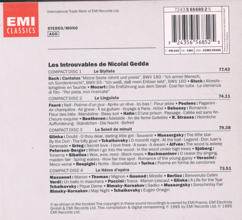 Nicolai Gedda - Les Introuvables De Nicolai Gedda - Cd Set