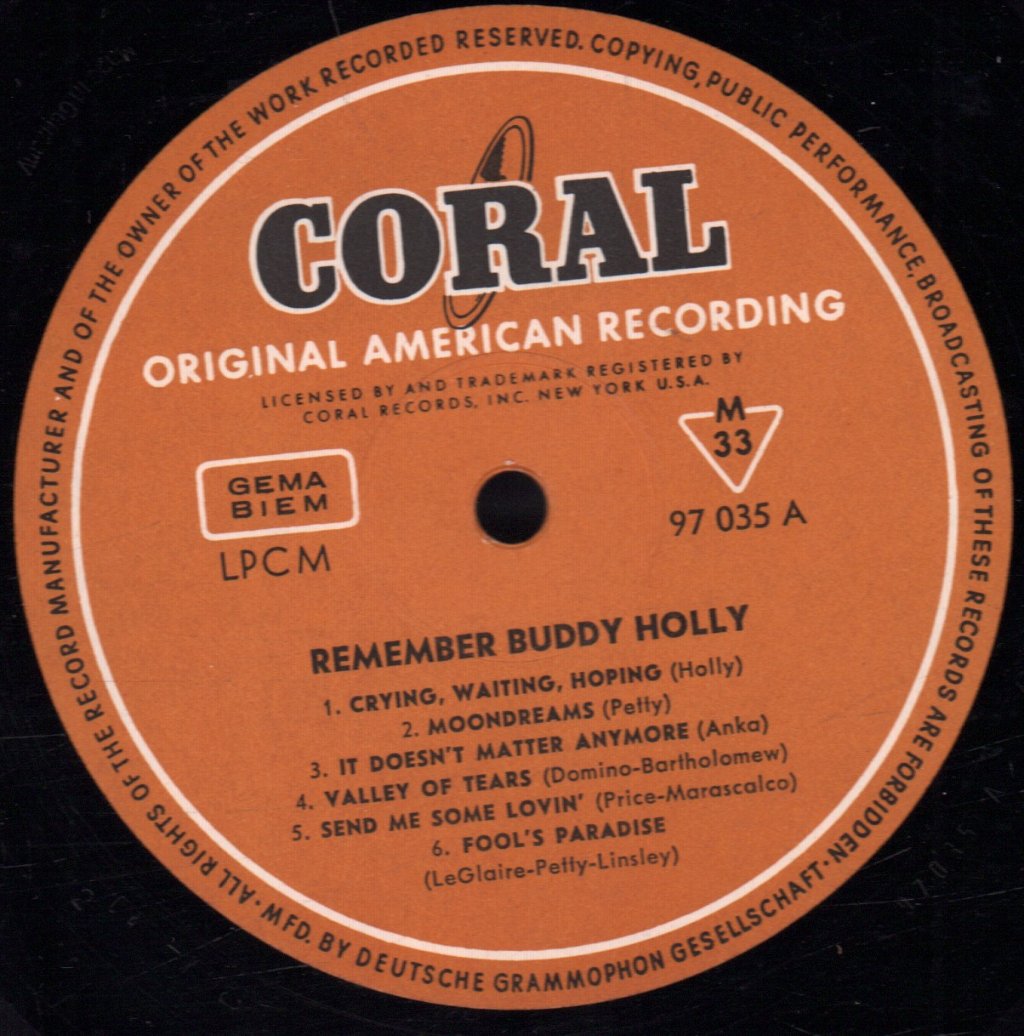 Buddy Holly - Remember - Lp