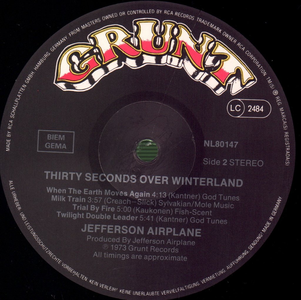 Jefferson Airplane - Thirty Seconds Over Winterland - Lp
