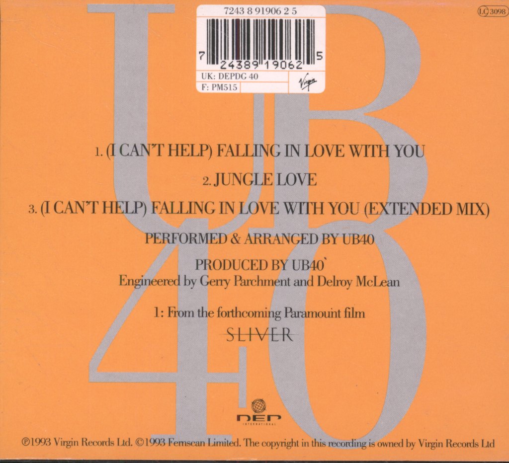 UB40 - (I Can't Help) Falling In Love With You - Cd