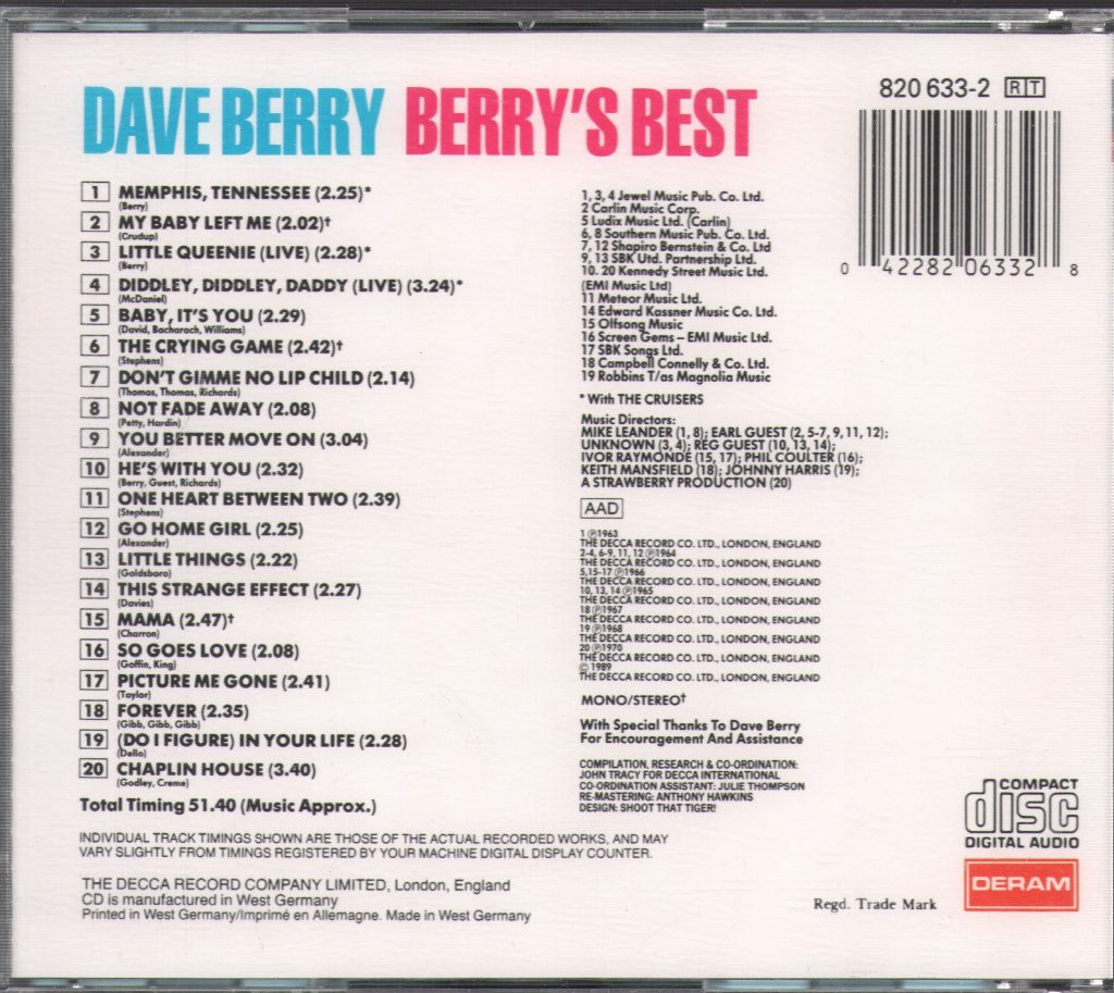 Dave Berry - Berry's Best - Cd