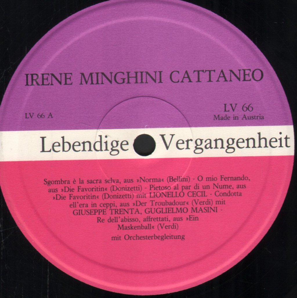 Irene Minghini-Cattaneo - Lebendige Vergangenheit - Irene Minghini-Cattaneo - Lp