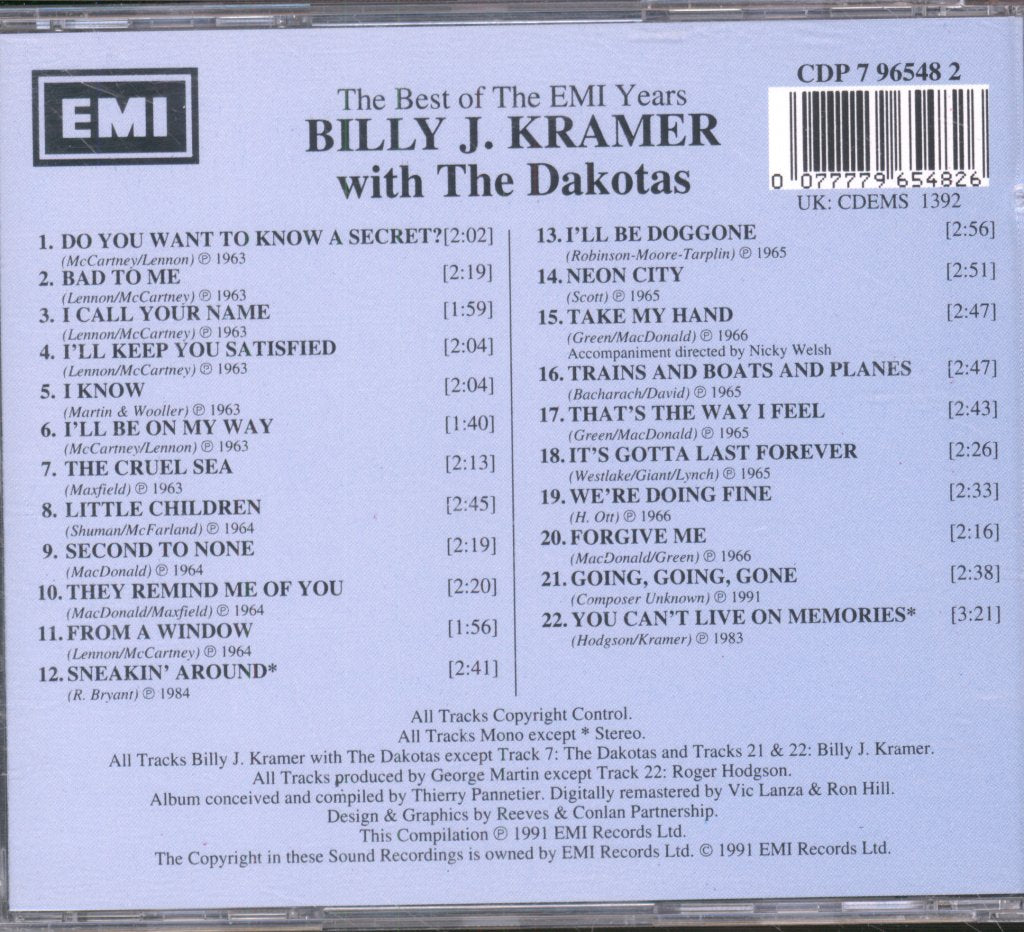 Billy J. Kramer & The Dakotas - Best Of The EMI Years - Cd