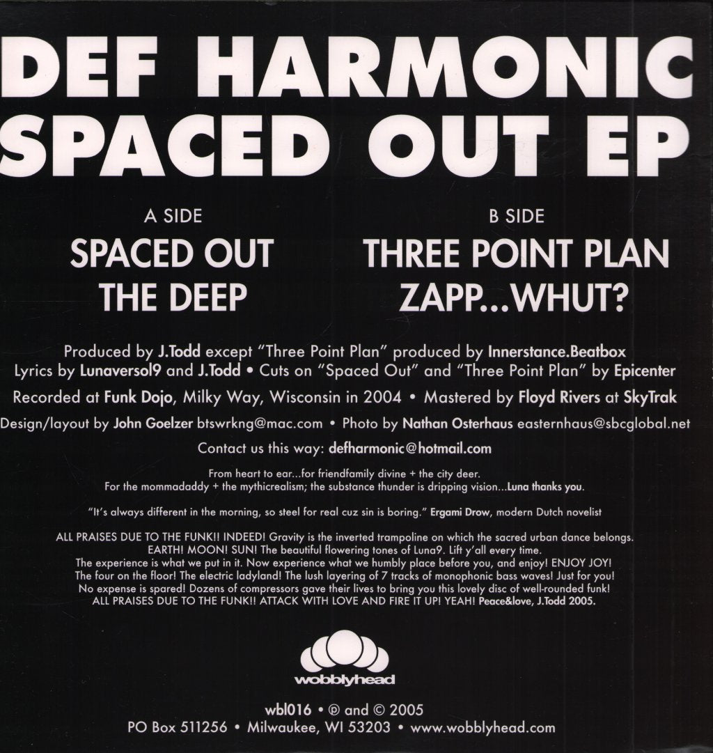 Def Harmonic - Spaced Out EP - 12 Inch