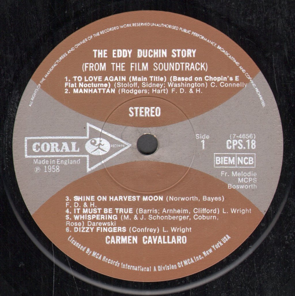Eddy Duchin Story - Sound Track Album - Lp