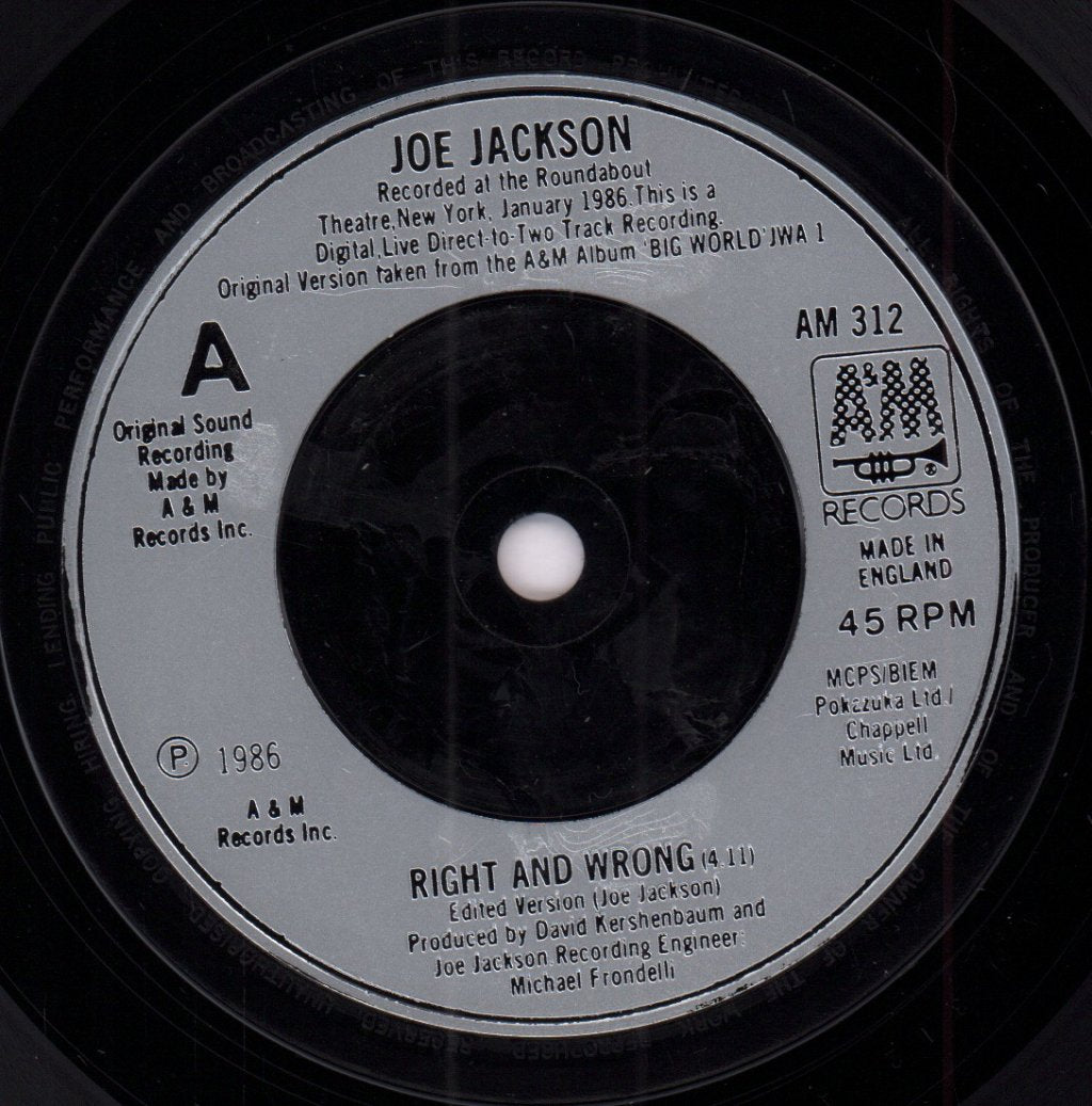 Joe Jackson - Right And Wrong - 7 Inch