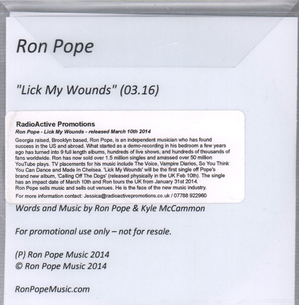 Ron Pope - Lick My Wounds - Cdr