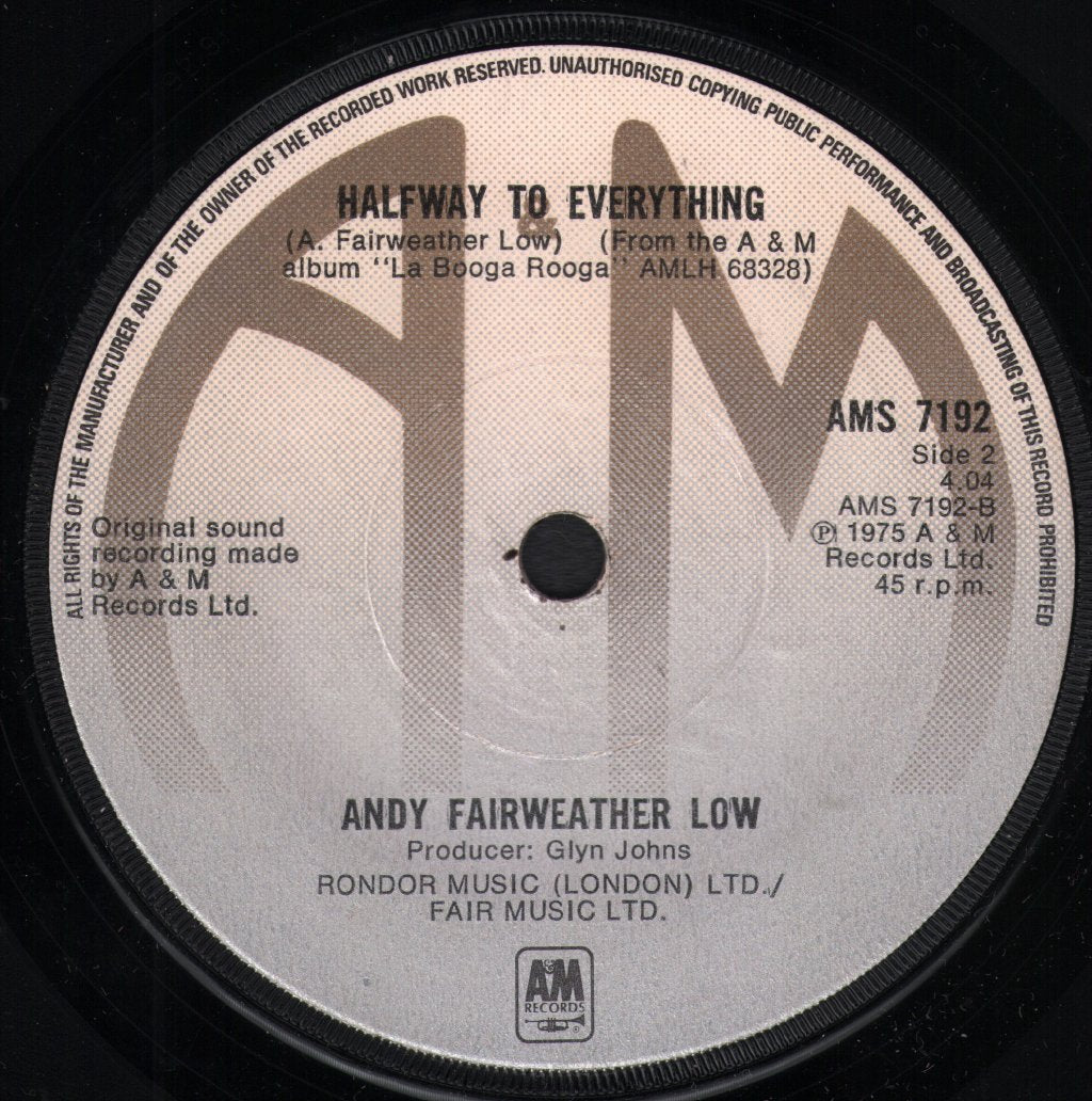 Andy Fairweather Low - La Booga Rooga - 7 Inch