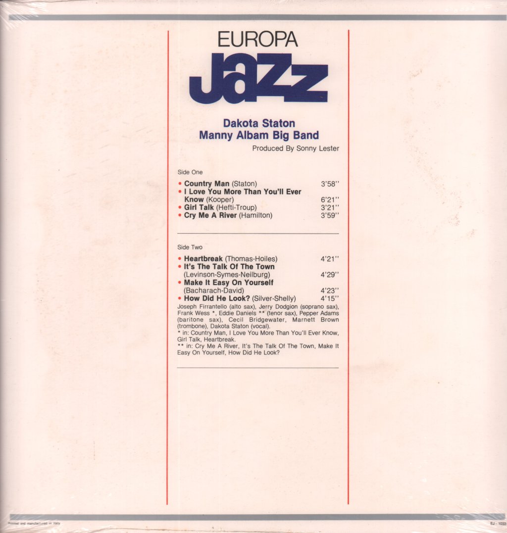 Dakota Staton And The Manny Albam Big Band - Dakota Staton And The Manny Albam Big Band - Lp