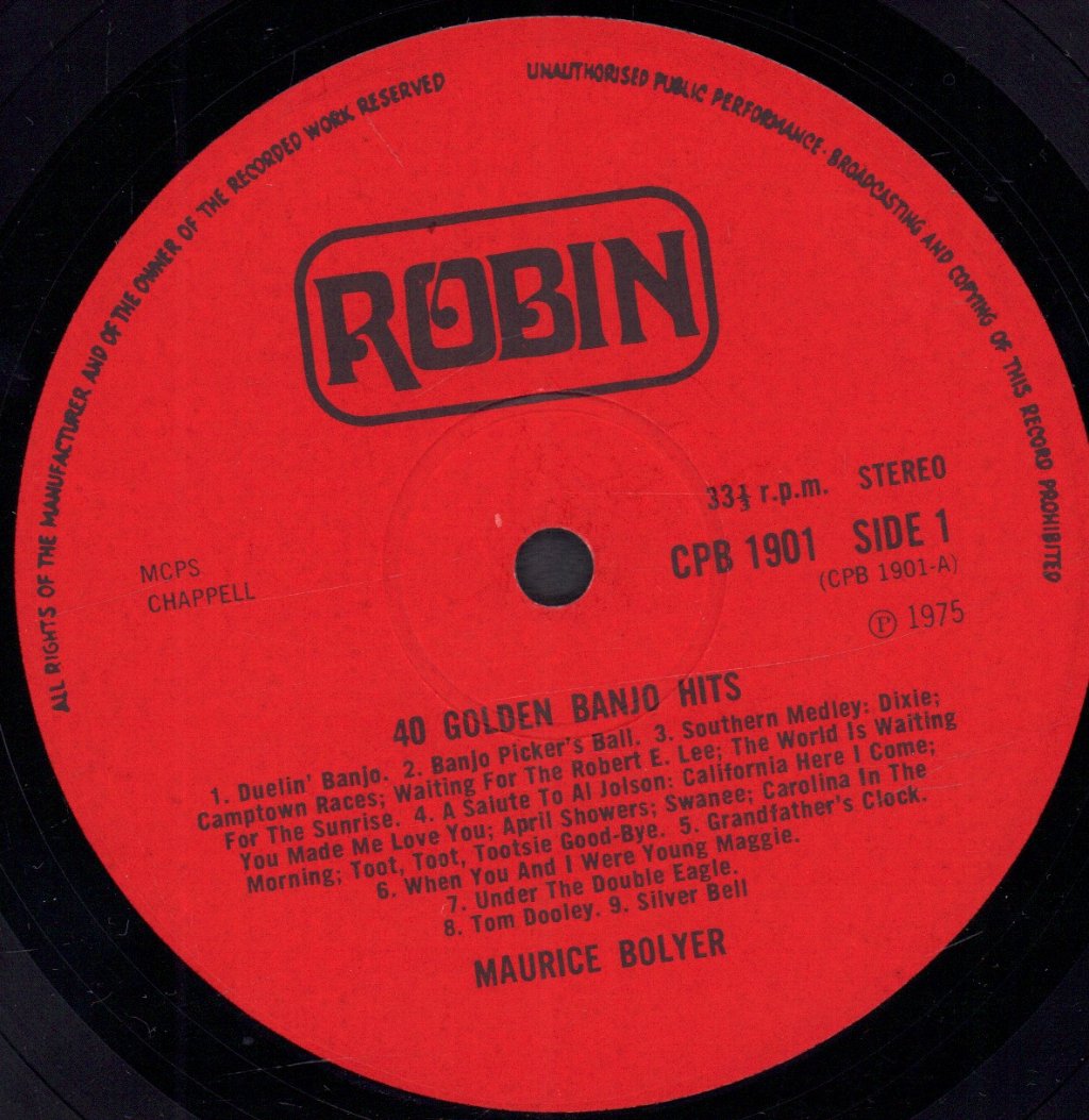 Maurice Bolyer - 40 Golden Banjo Hits - Lp
