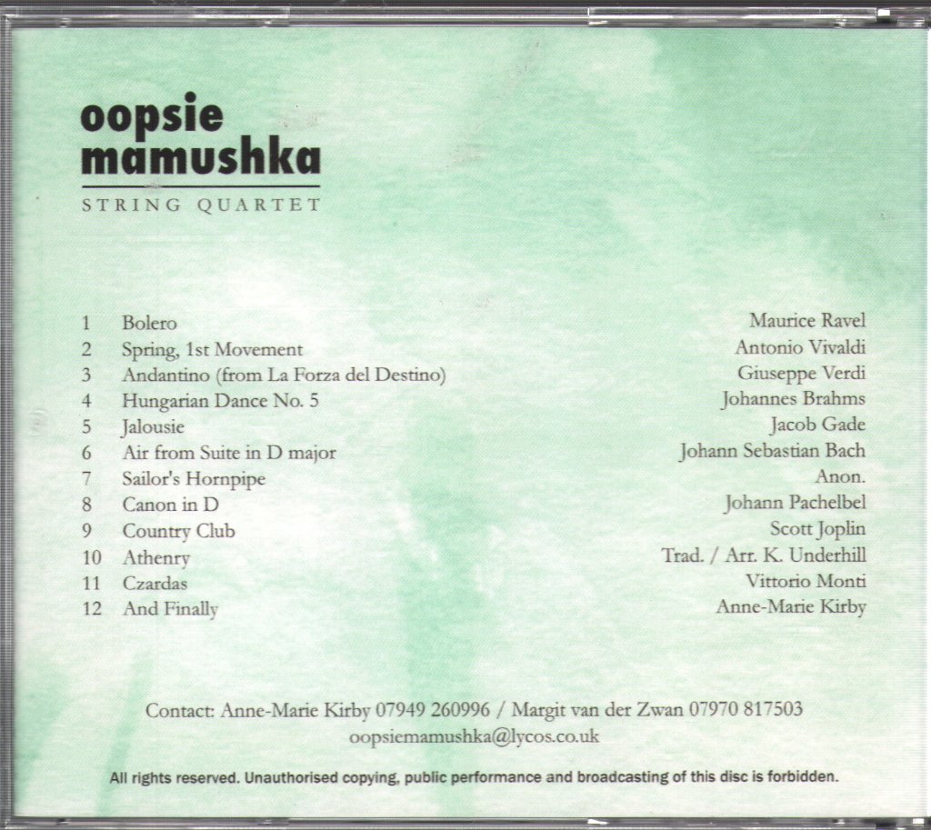 Oopsie Mamushka - String Quartet - Cd