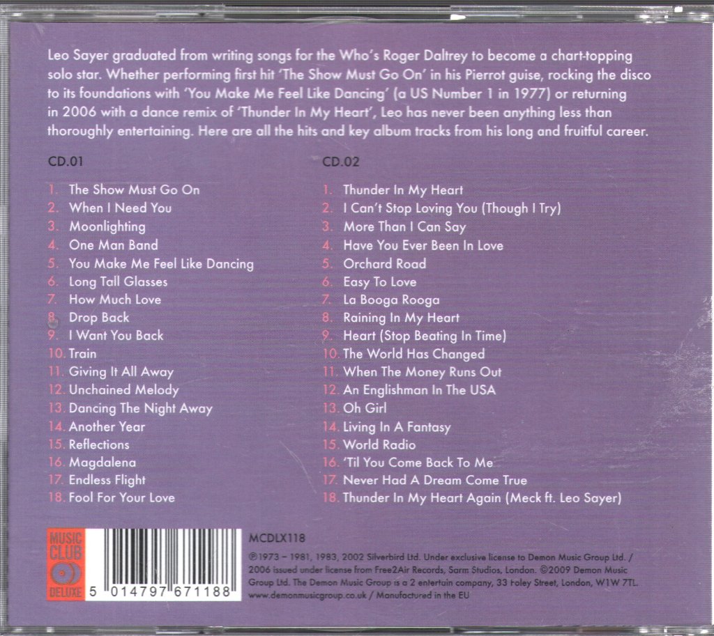 Leo Sayer - Show Must Go On - The Very Best Of Leo Sayer - Double Cd