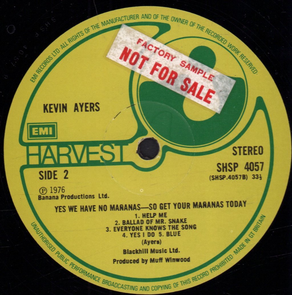Kevin Ayers - Yes We Have No Mananas - Lp