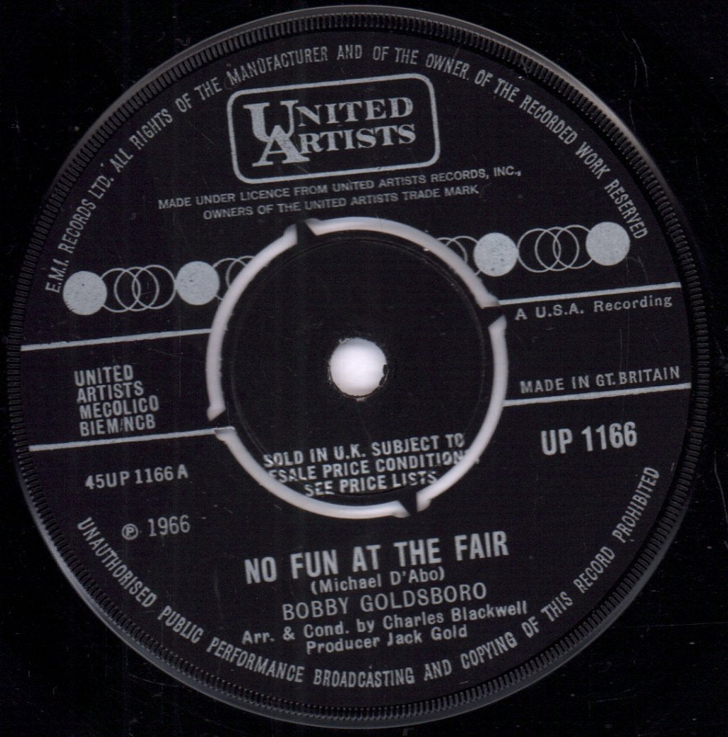 Bobby Goldsboro - No Fun At The Fair - 7 Inch