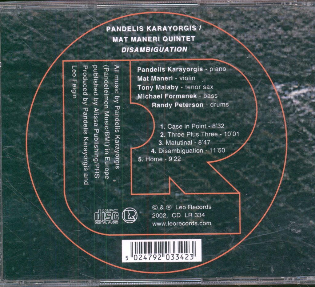 Pandelis Karayorgis, Mat Maneri - Disambiguation - Cd