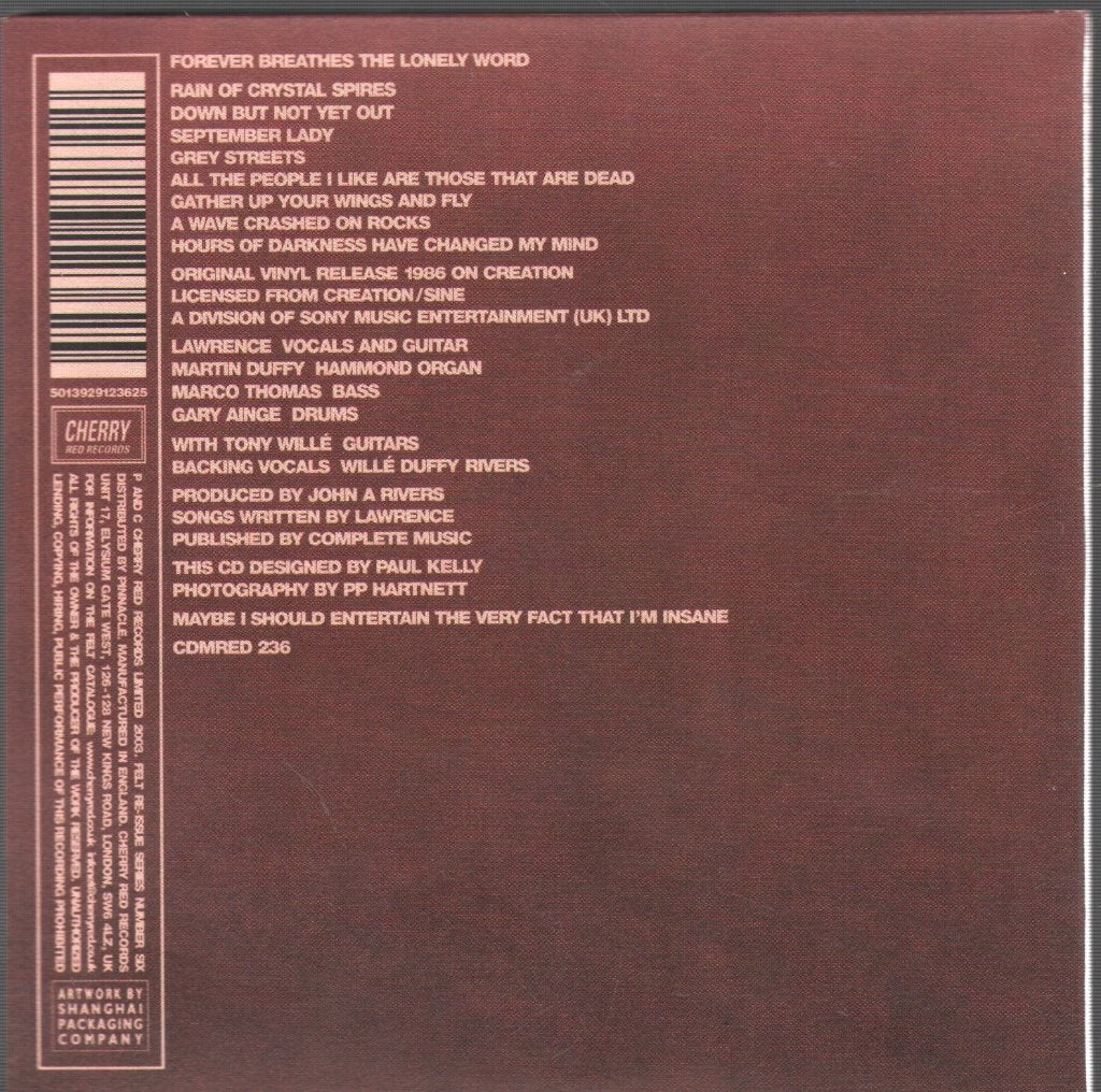Felt - Forever Breathes The Lonely Word - Cd