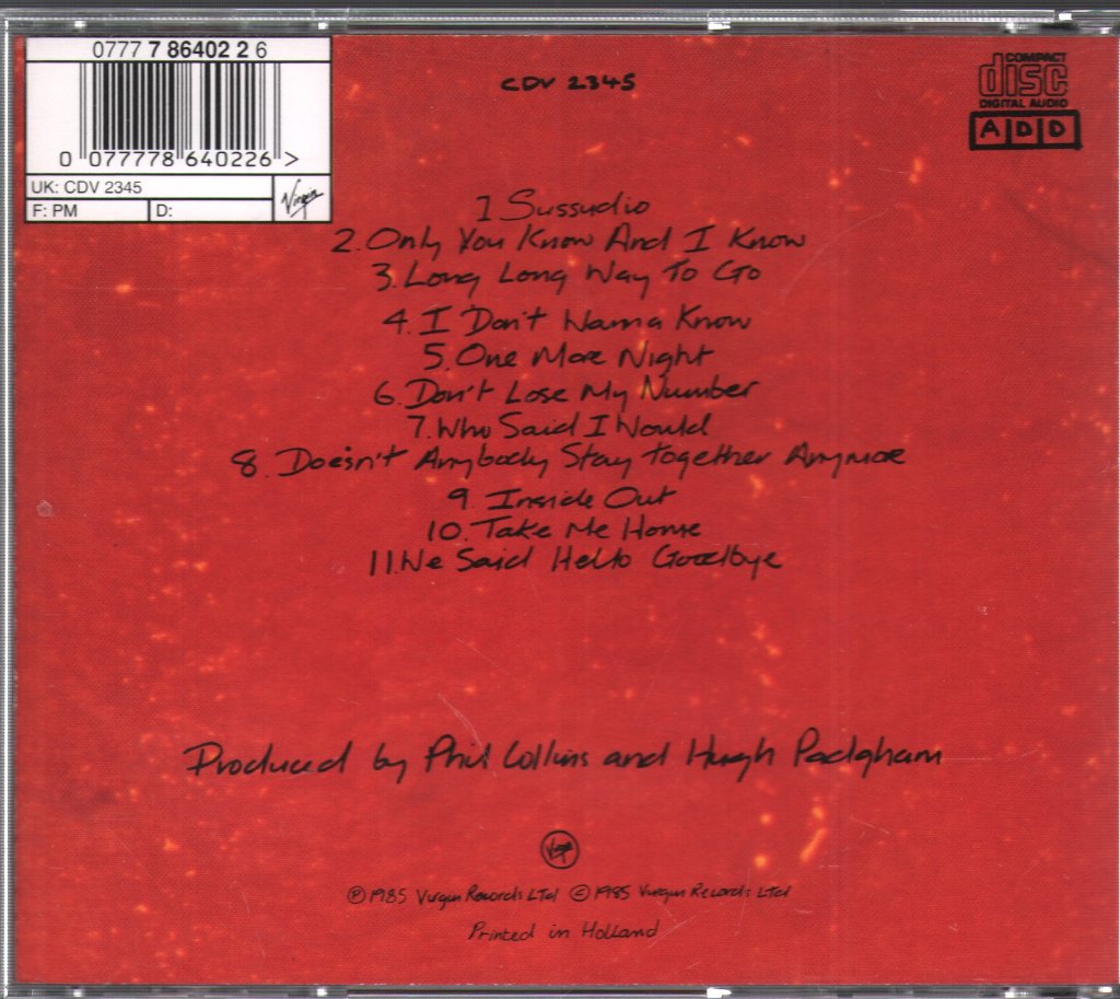 Phil Collins - No Jacket Required - Cd