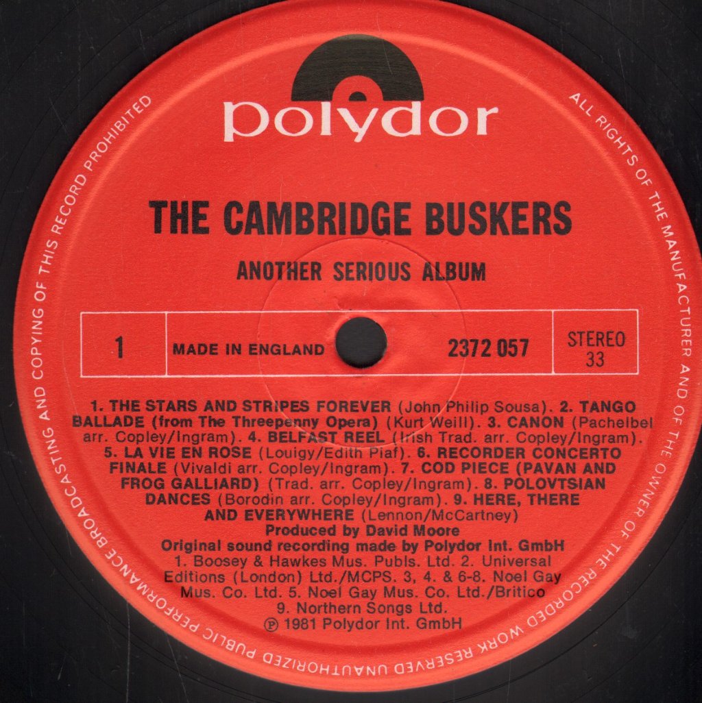 Cambridge Buskers - Another Serious Album - Lp