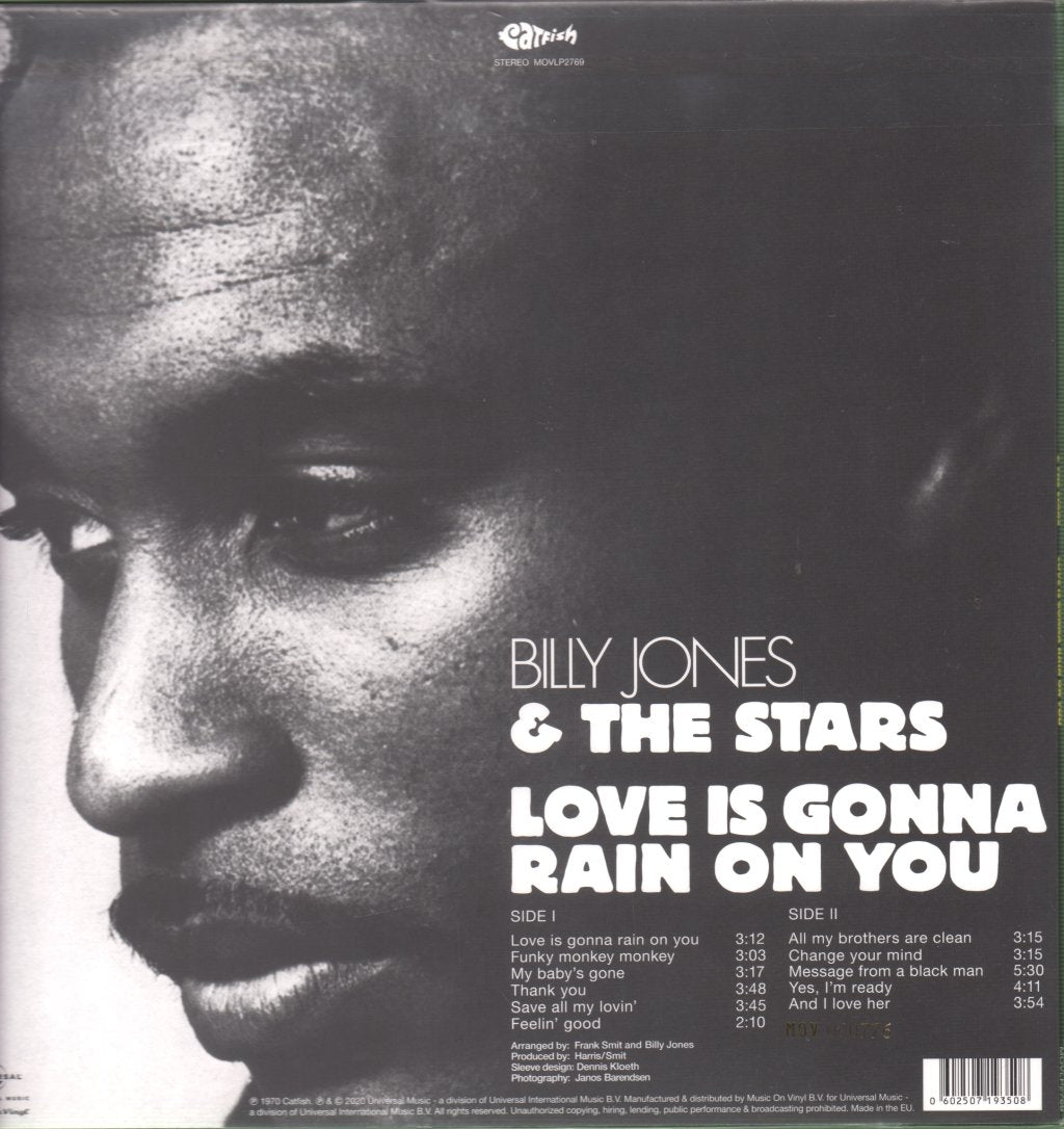 Billy Jones & The Stars - Love Is Gonna Rain On You - Lp