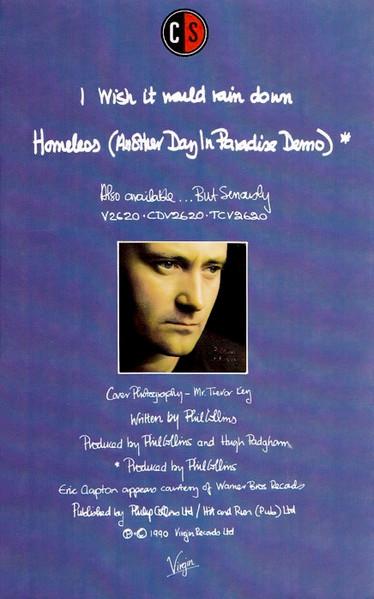 Phil Collins - I Wish It Would Rain Down - Cassette