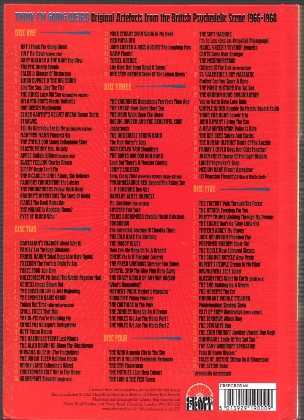 Various Artists - Think I’m Going Weird: Original Artefacts From The British Psychedelic Scene 1966-68 - Cd Set