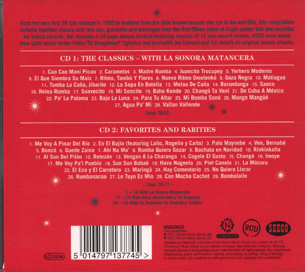 Celia Cruz - Cuba's Queen Of Song - Double Cd