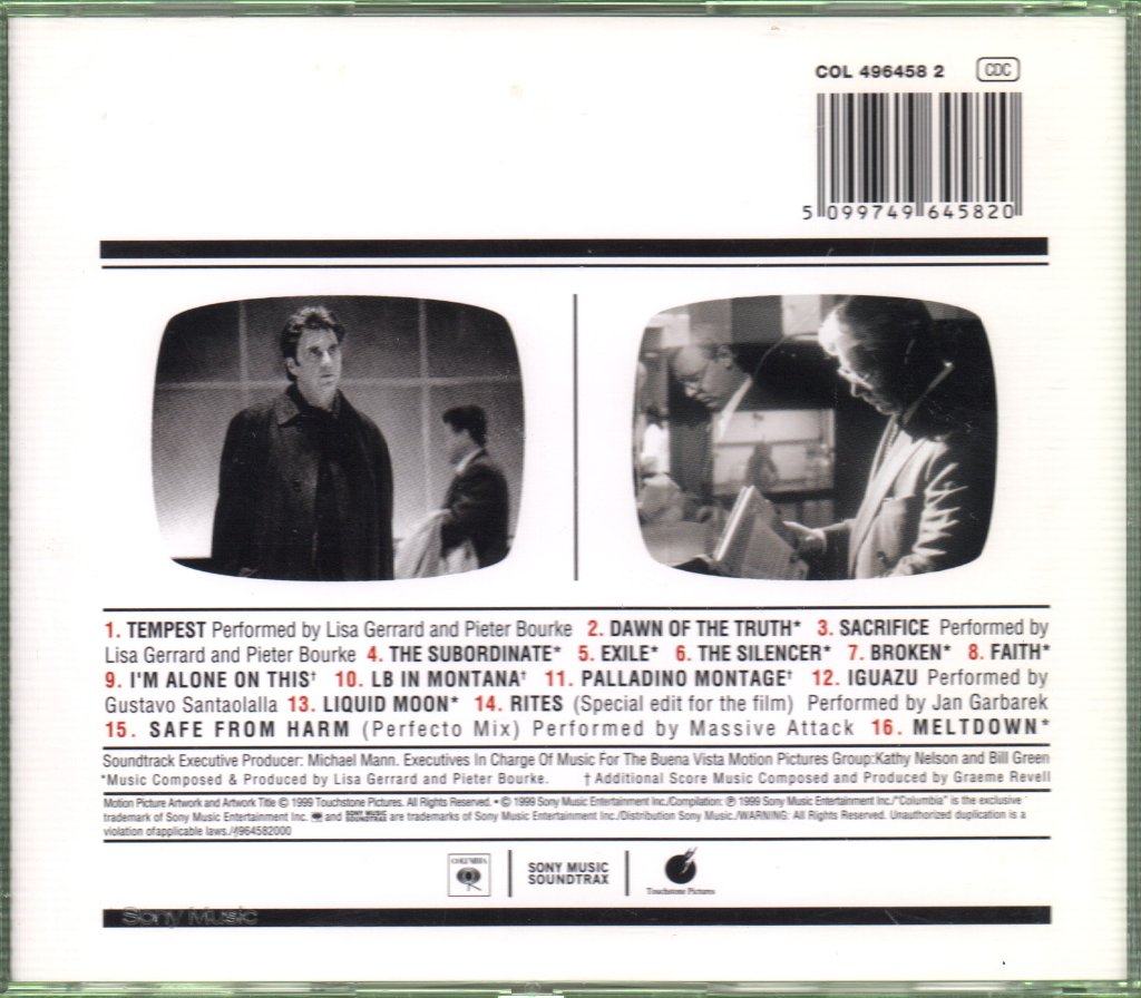 Lisa Gerrard And Pieter Bourke - Insider (Music From The Motion Picture) - Cd
