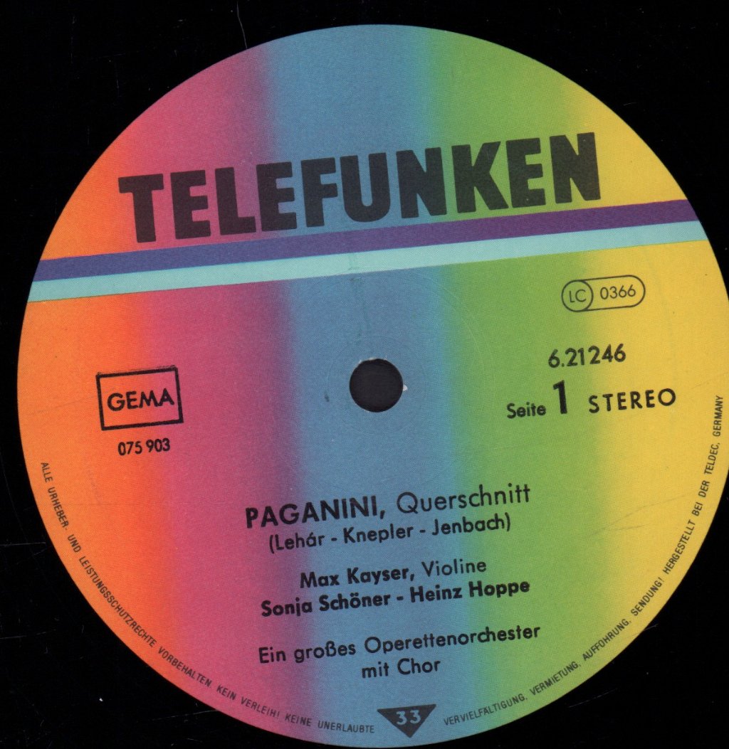 Various Artists - Paganini Der Graf Von Luxemburg - Lp